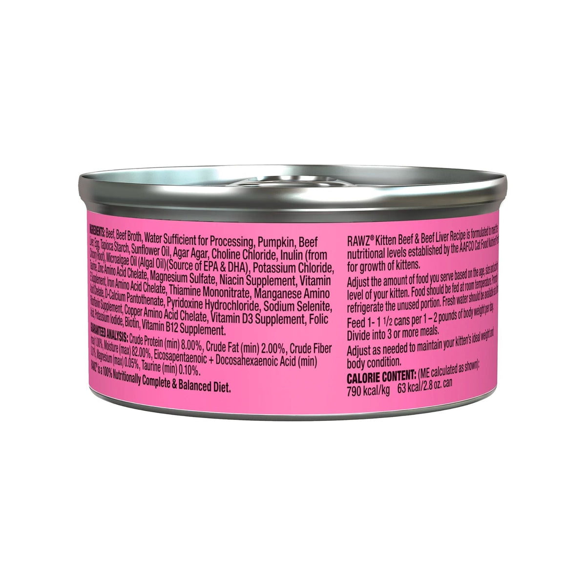 Rawz Kitten Cat Beef Beef Liver Pate 2.8oz. (Case of 18)