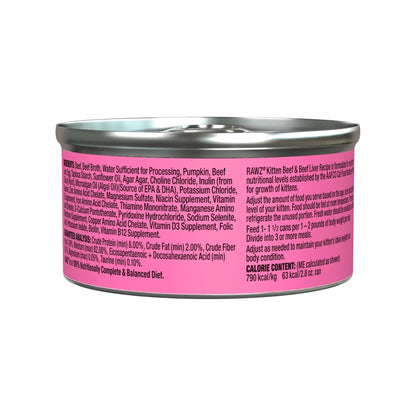 Rawz Kitten Cat Beef Beef Liver Pate 2.8oz. (Case of 18)