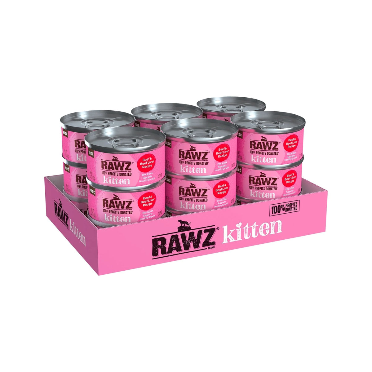 Rawz Kitten Cat Beef Beef Liver Pate 2.8oz. (Case of 18)