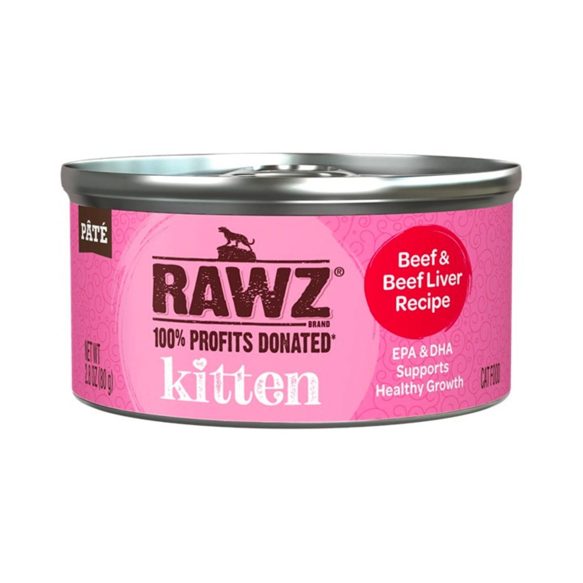 Rawz Kitten Cat Beef Beef Liver Pate 2.8oz. (Case of 18)