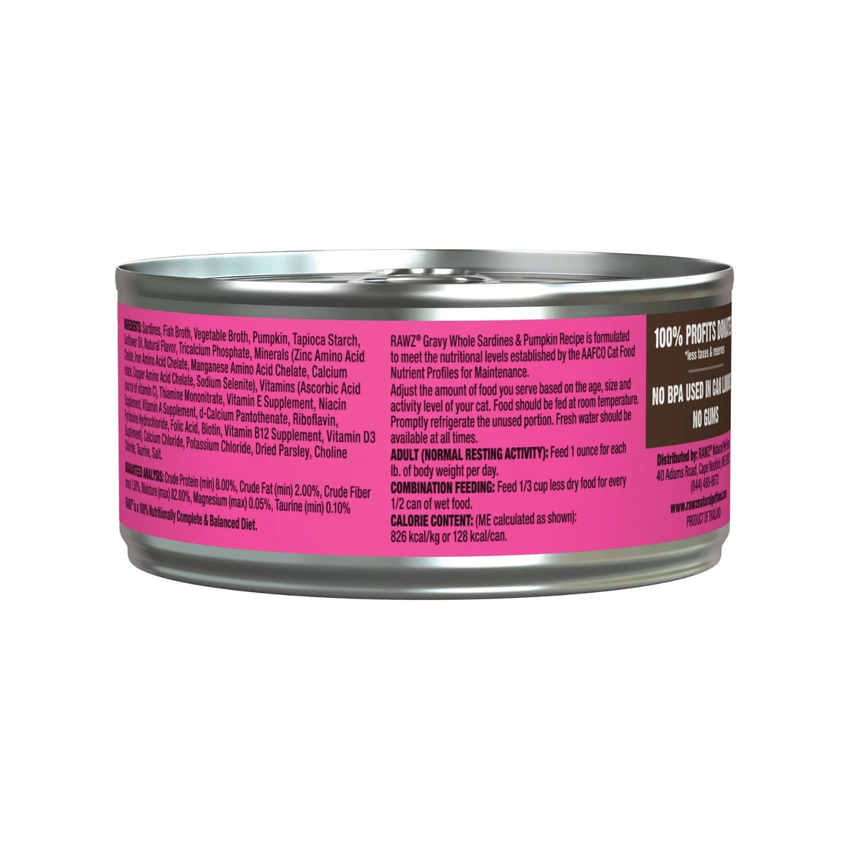 Rawz Cat Gravy Whole Sardine Pumpkin 5.5oz. (Case of 24)