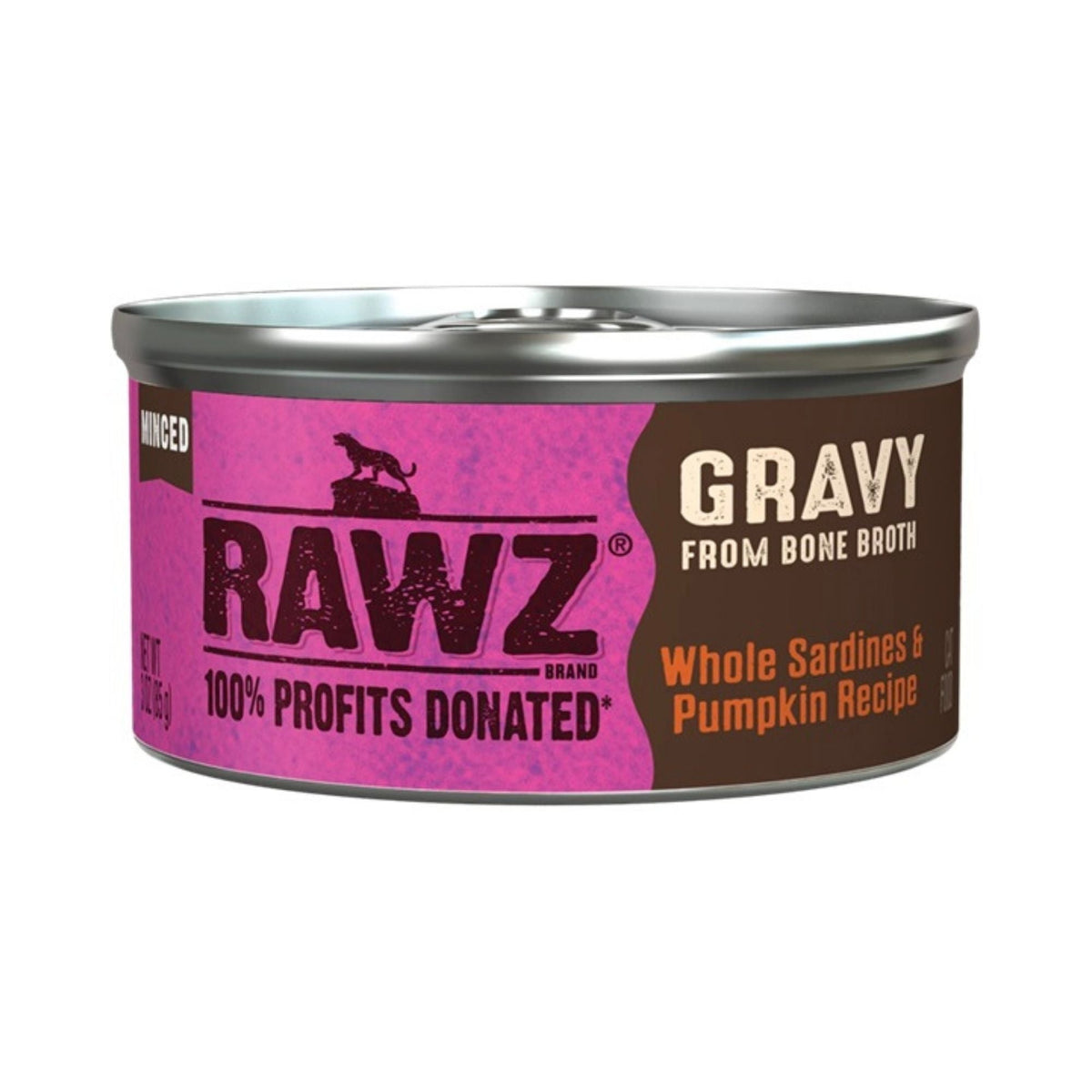 Rawz Cat Gravy Whole Sardine Pumpikn 3oz. (Case of 18)