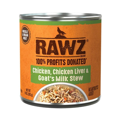 Rawz Stew Dog Chicken Chicken Liver Goat Milk 10oz. (Case of 12)