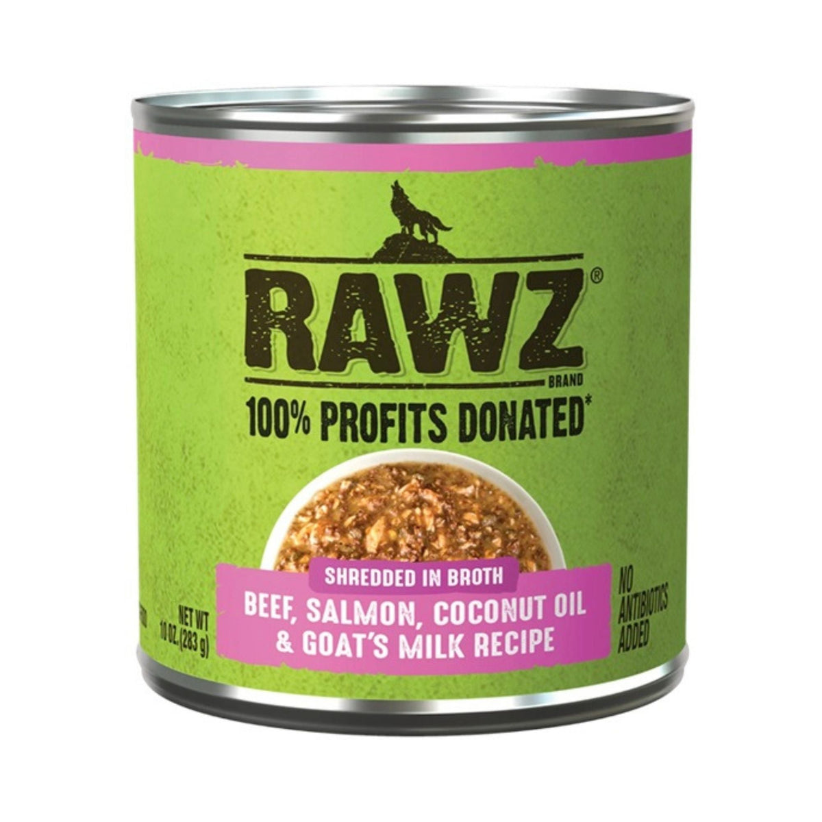 Rawz Shredded Dog Beef Salmon Coconut Oil Goat Milk 10oz. (Case of 12)