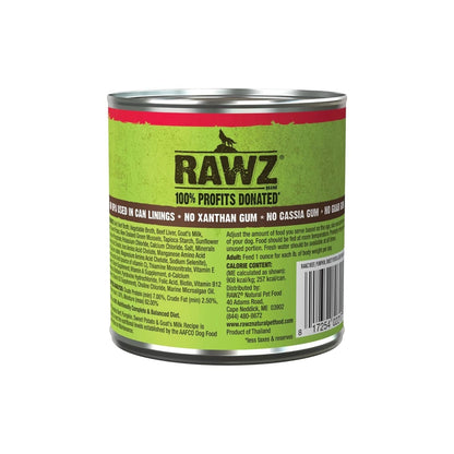 Rawz Shredded Dog Beef Pumpkin Sweet Potato Goat Milk 10oz. (Case of 12)