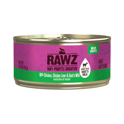 Rawz Cat 96% Chicken Chicken Liver Goat Milk Pate 5.5oz. (Case of 24)