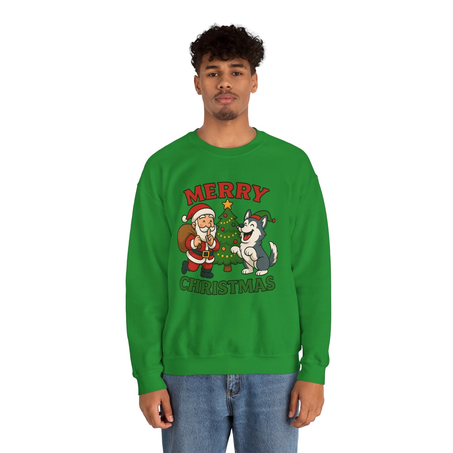 Santa & Husky Holiday Crewneck