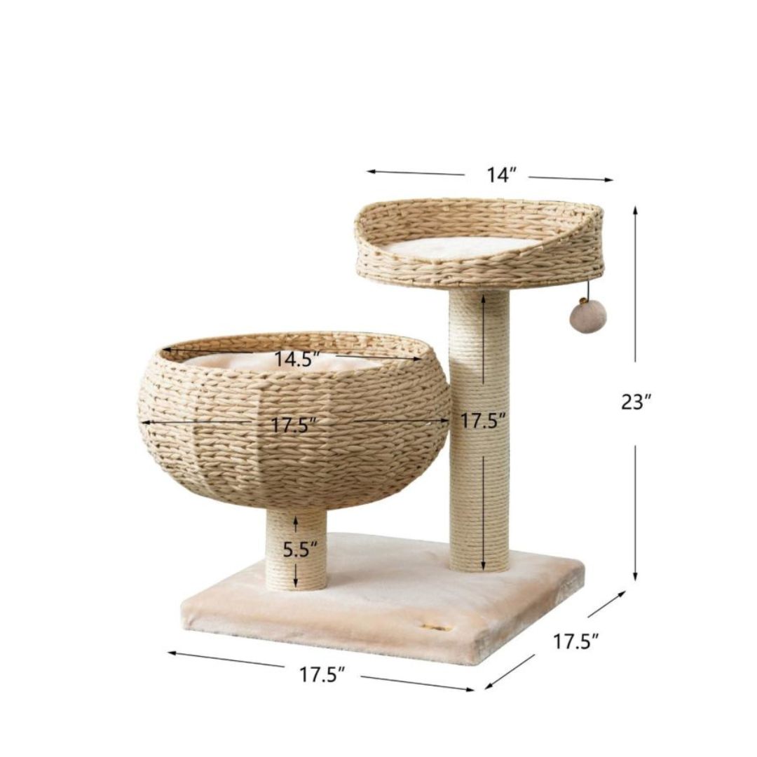 PetPals Cozy 2-Level Cat Perch Tree
Beige & Cream 23 in