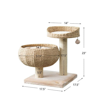 PetPals Cozy 2-Level Cat Perch Tree
Beige & Cream 23 in