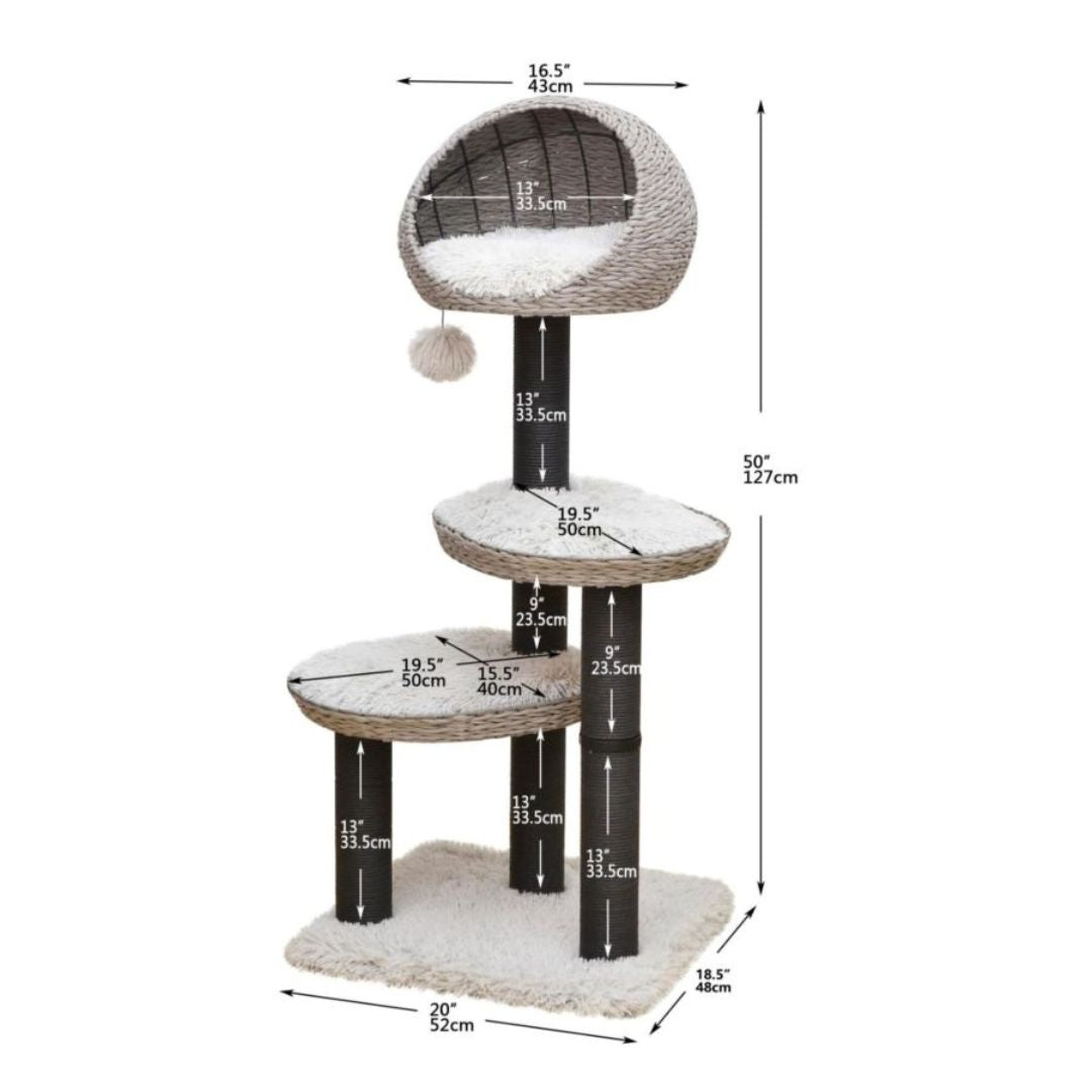 PetPals Tundra 3-Level Cat Tree
Ivory 50 in