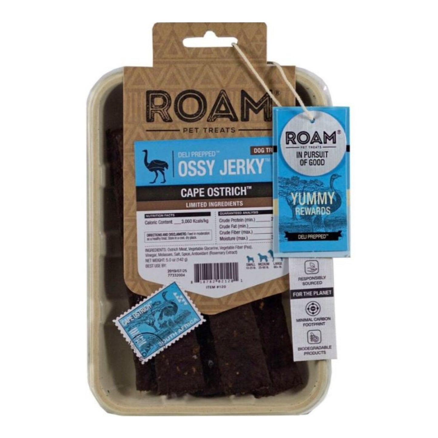 Roam Deli Prepped Ossy Jerky Ostrich