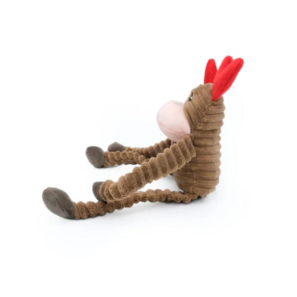 Zippypaws Holiday Crinkle Reindeer Brown/Red Large