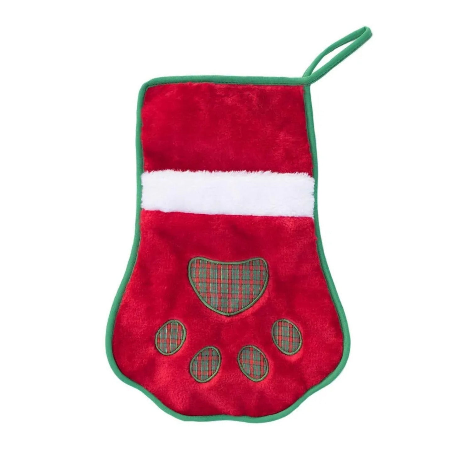 Zippypaws Holiday Stocking Paw Red/Green Medium