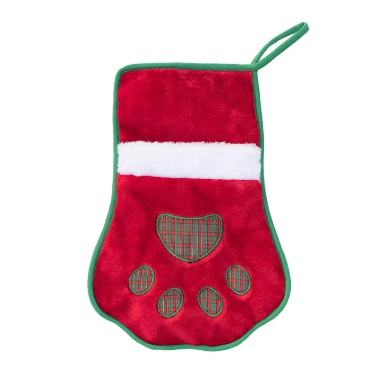 Zippypaws Holiday Stocking Paw Red/Green Medium
