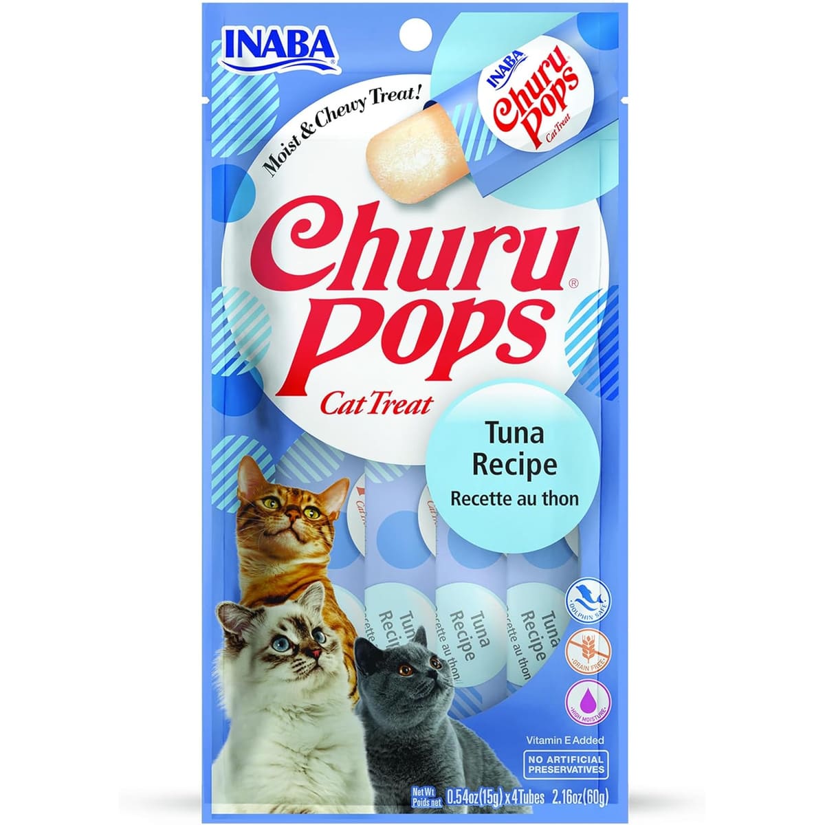 Inaba Churu Pops Cat Treats Tuna .54oz.-4 Pk (Case of 6)