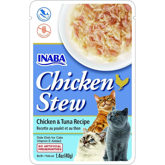 Inaba Chicken Stew Side Dish For Cats Chicken/Tuna 1.76oz. (Case of 8)