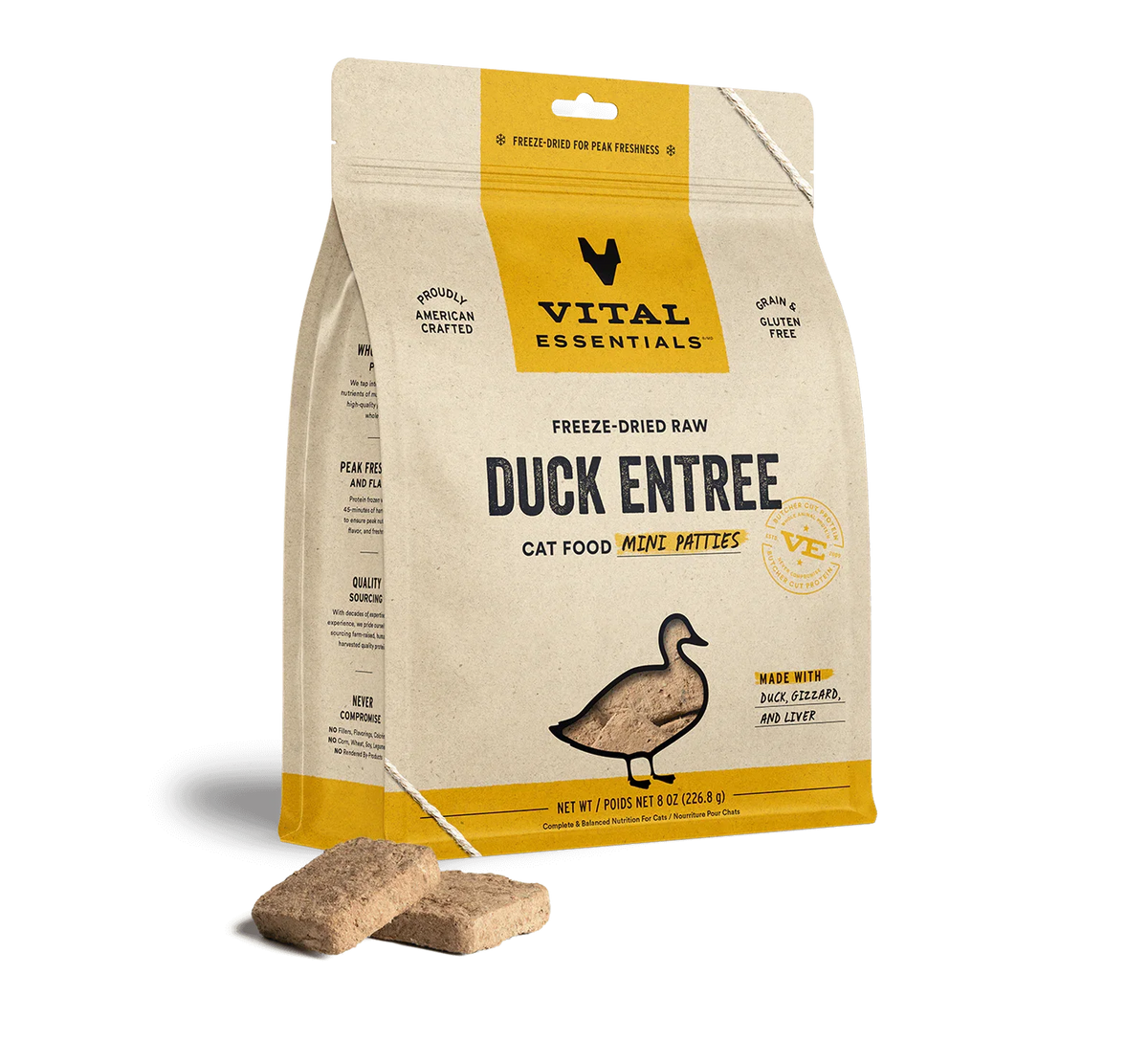 Vital Essentials Cat Freeze-Dried Patties Duck 8Oz Default Title