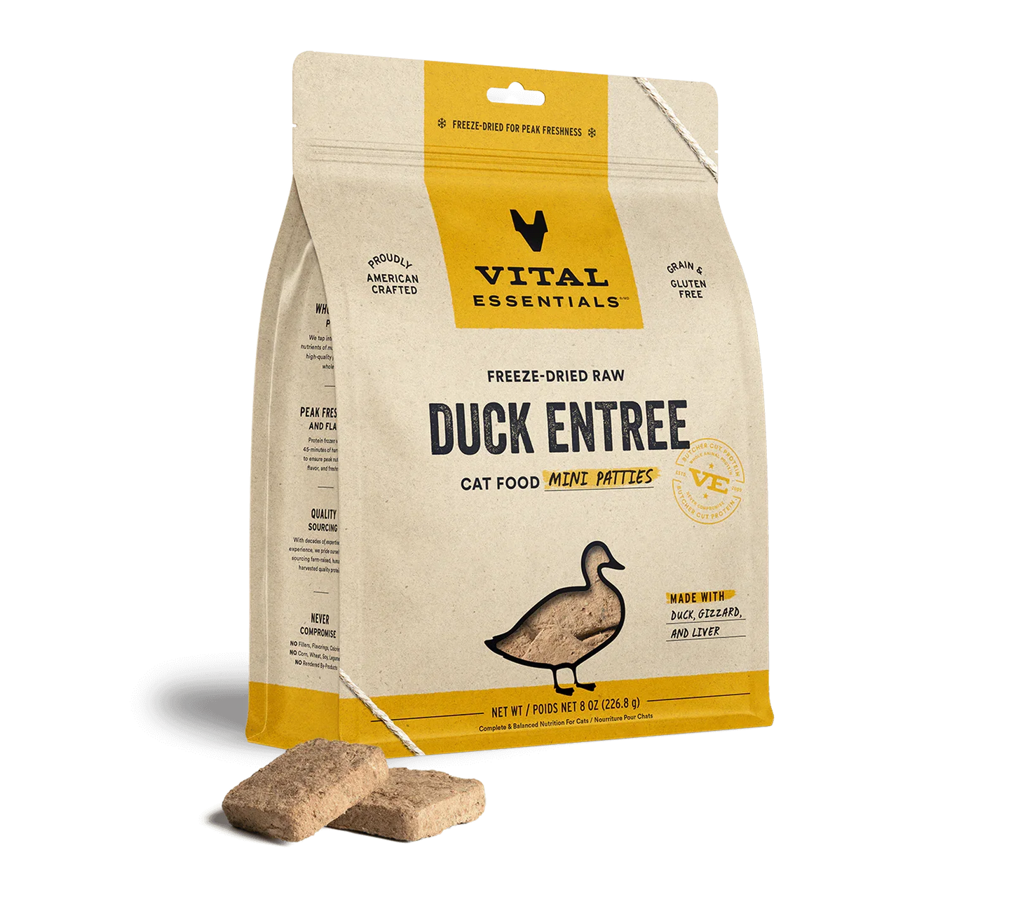 Vital Essentials Cat Freeze-Dried Patties Duck 8Oz Default Title