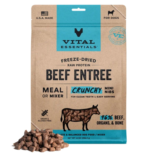 Vital Essentials Dog Freeze-Dried Mini Nibs Beef 14oz.