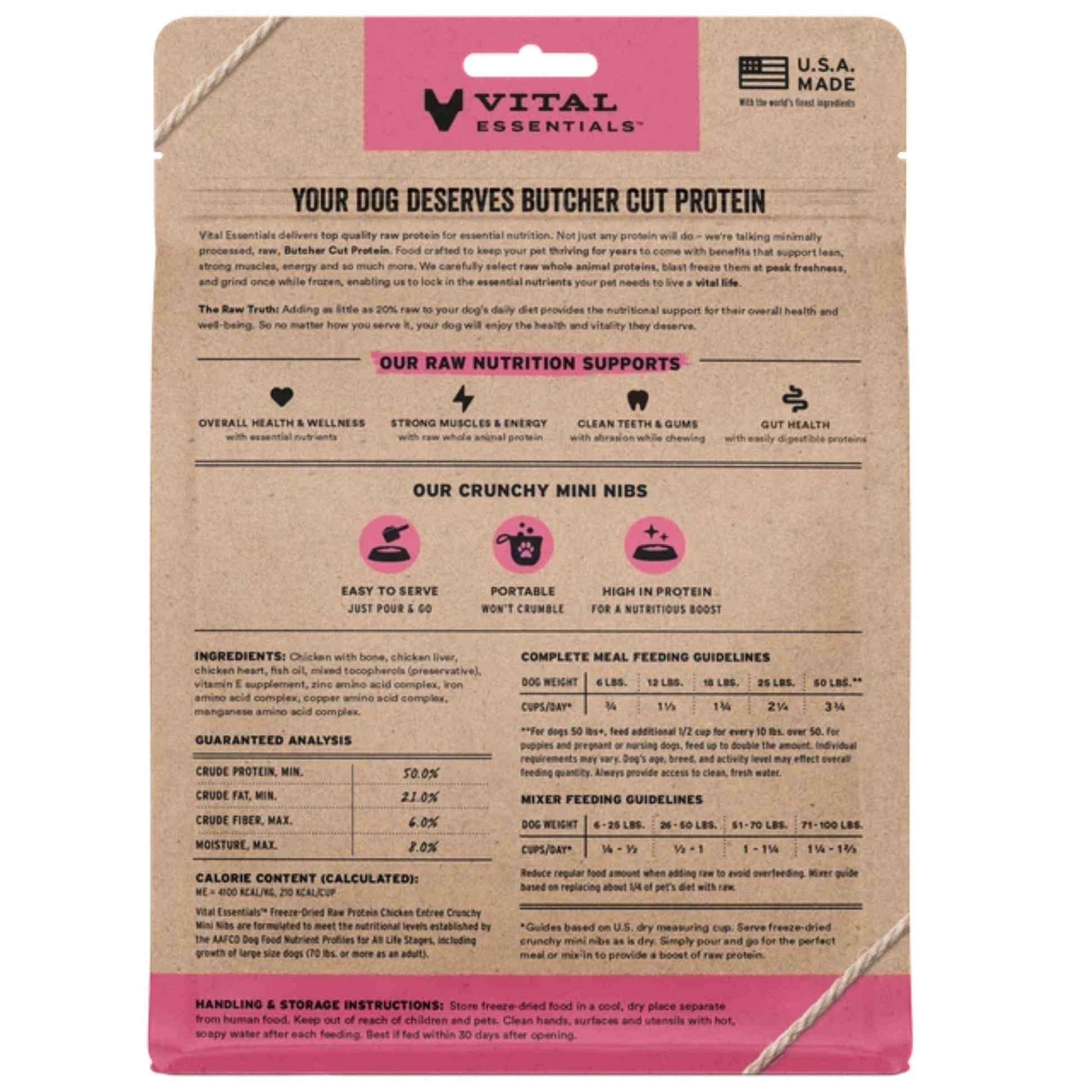 Vital Essentials Dog Freeze-Dried Mini Nibs Chicken 5.5oz.