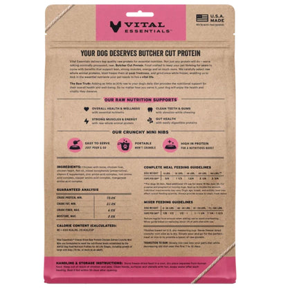 Vital Essentials Dog Freeze-Dried Raw Grain Free Chicken Entree Mini Nibs 14oz.