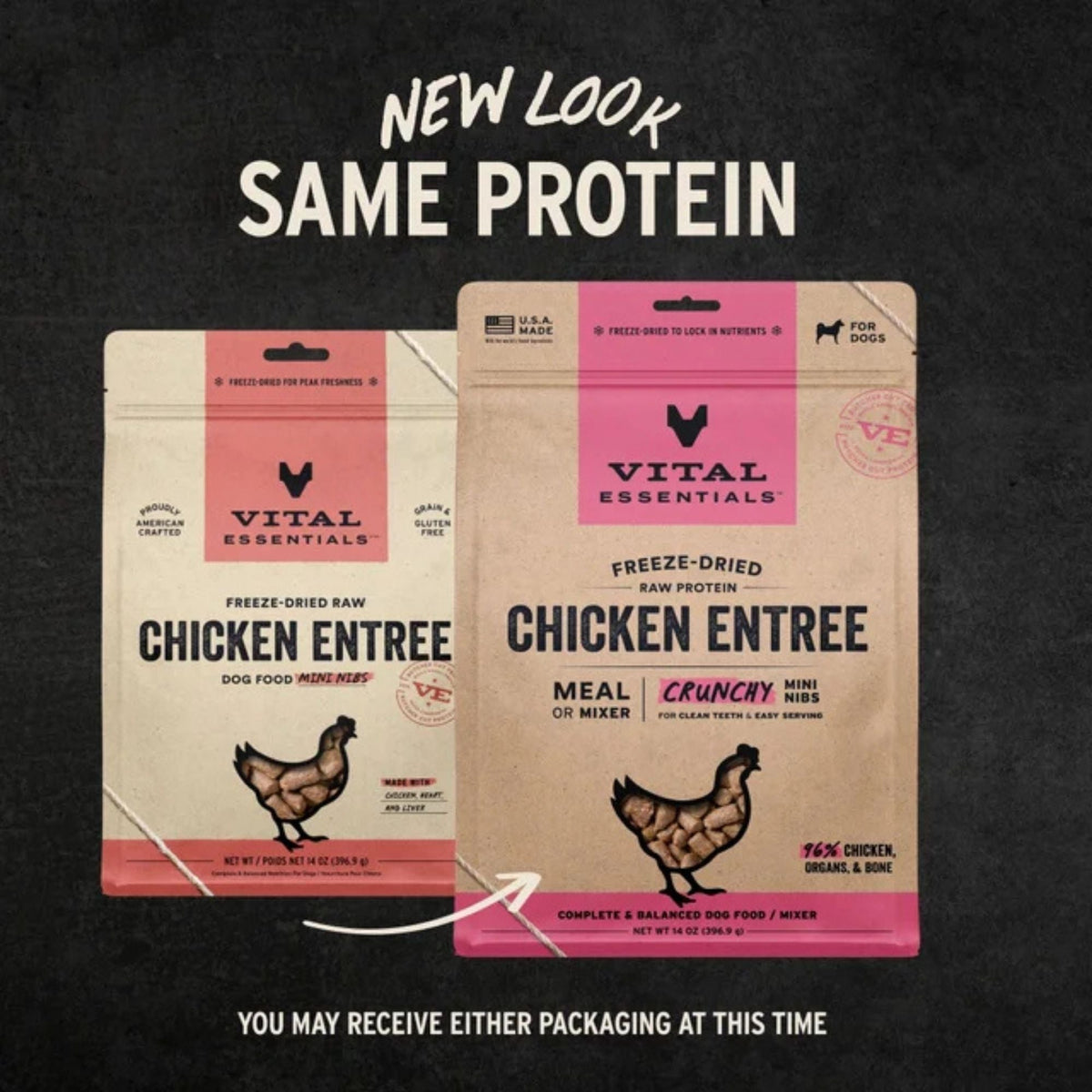 Vital Essentials Dog Freeze-Dried Mini Nibs Chicken 14oz.