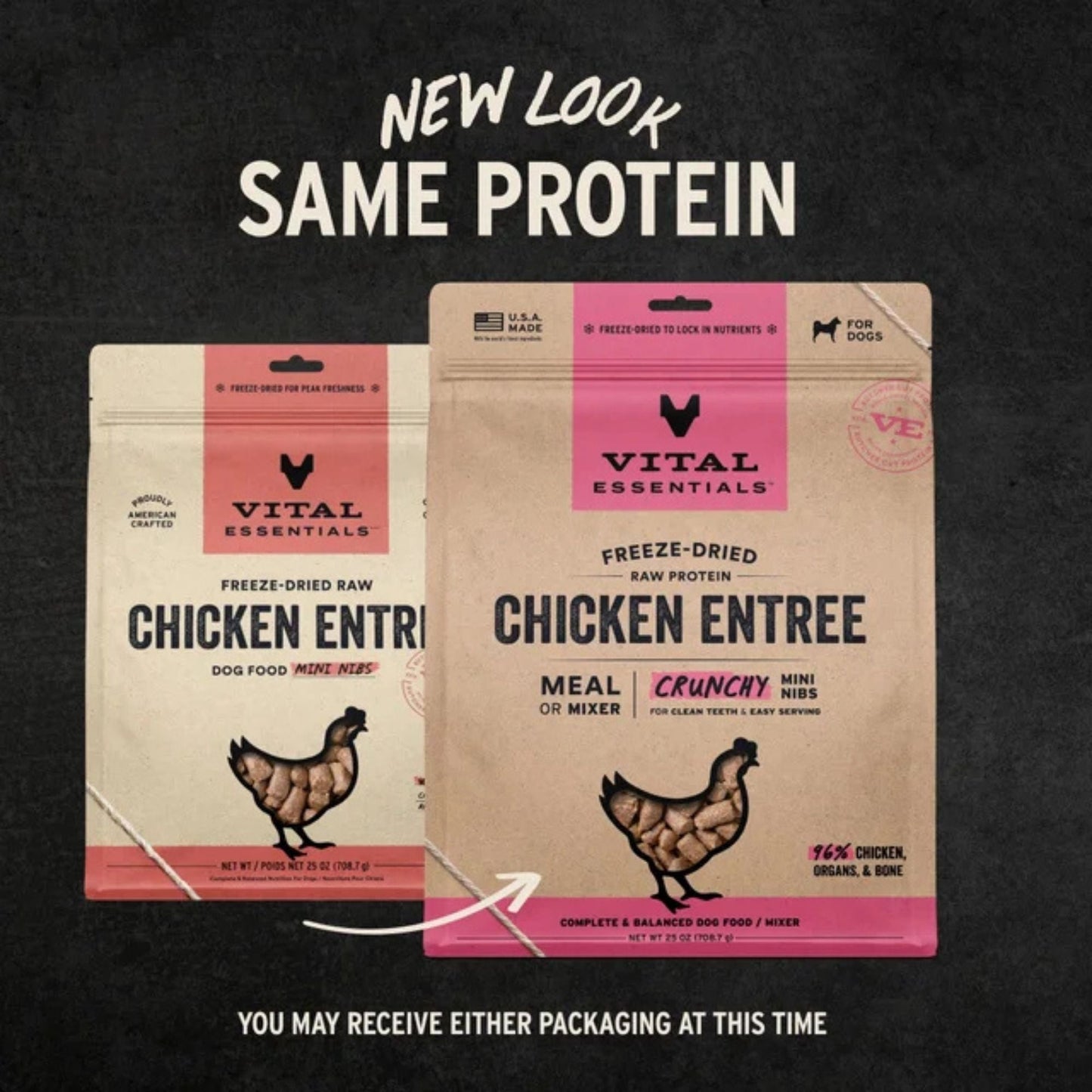 Vital Essentials Dog Freeze-Dried Mini Nibs Chicken 25oz.
