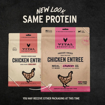 Vital Essentials Dog Freeze-Dried Mini Nibs Chicken 25oz.