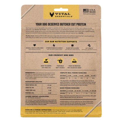 Vital Essentials Dog Freeze-Dried Mini Nibs Duck 5.5oz.