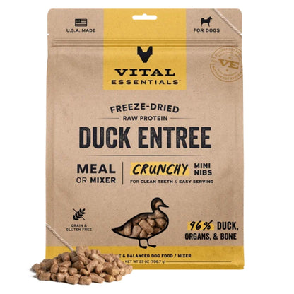 Vital Essentials Dog Freeze-Dried Mini Nibs Duck 25oz.