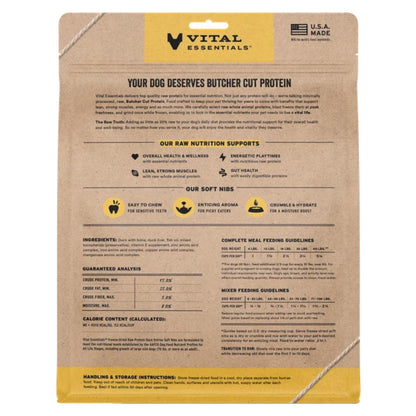 Vital Essentials Dog Freeze-Dried Raw Grain Free Duck Entree & Mixer Soft Nibs 14oz.