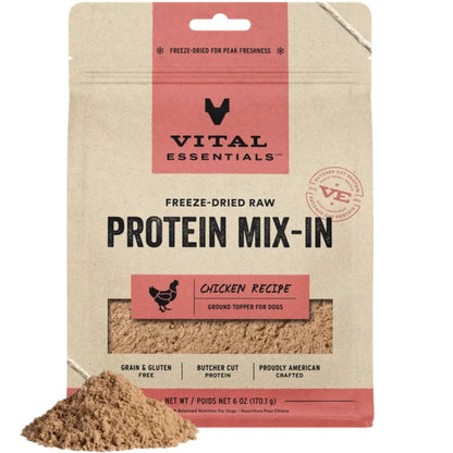 Vital Essentials Dog Freeze Dried Topper Ground Chicken 6oz.