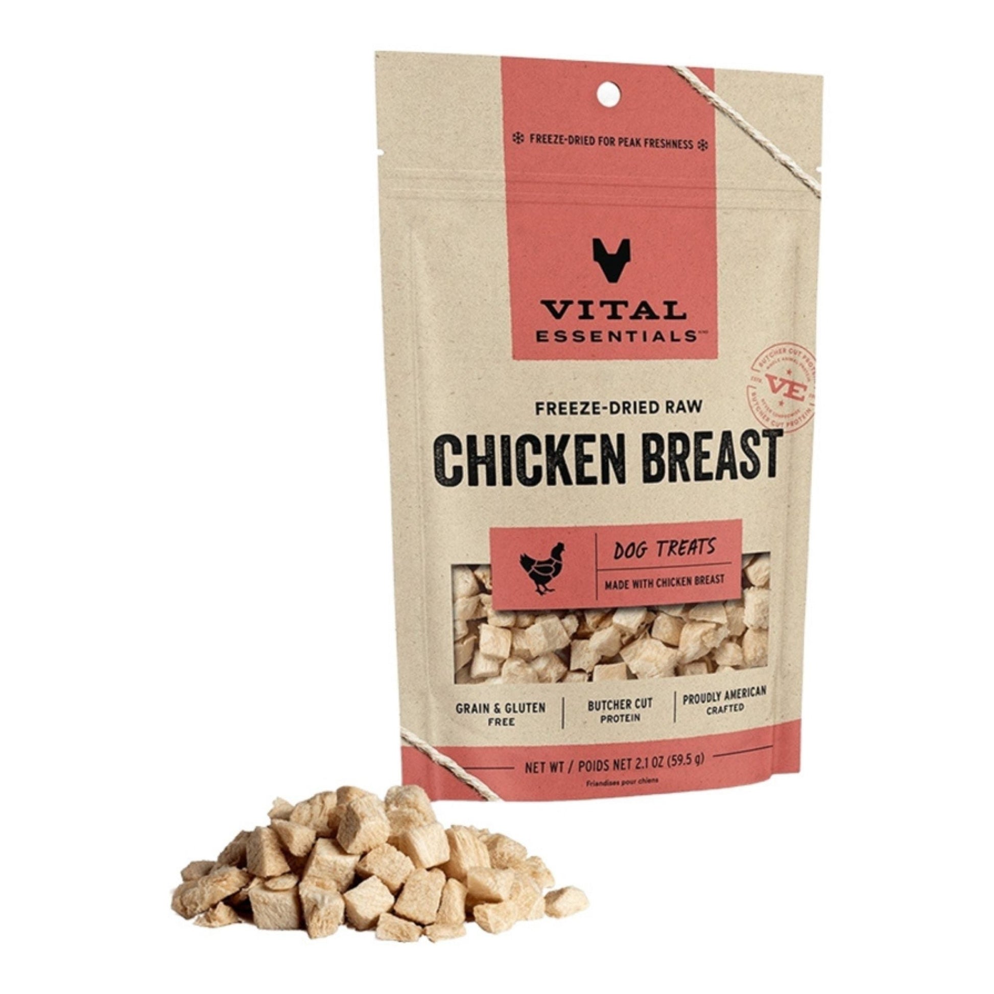 Vital Essentials Dog Freeze-Dried Treat Chicken Breast 2.1oz.