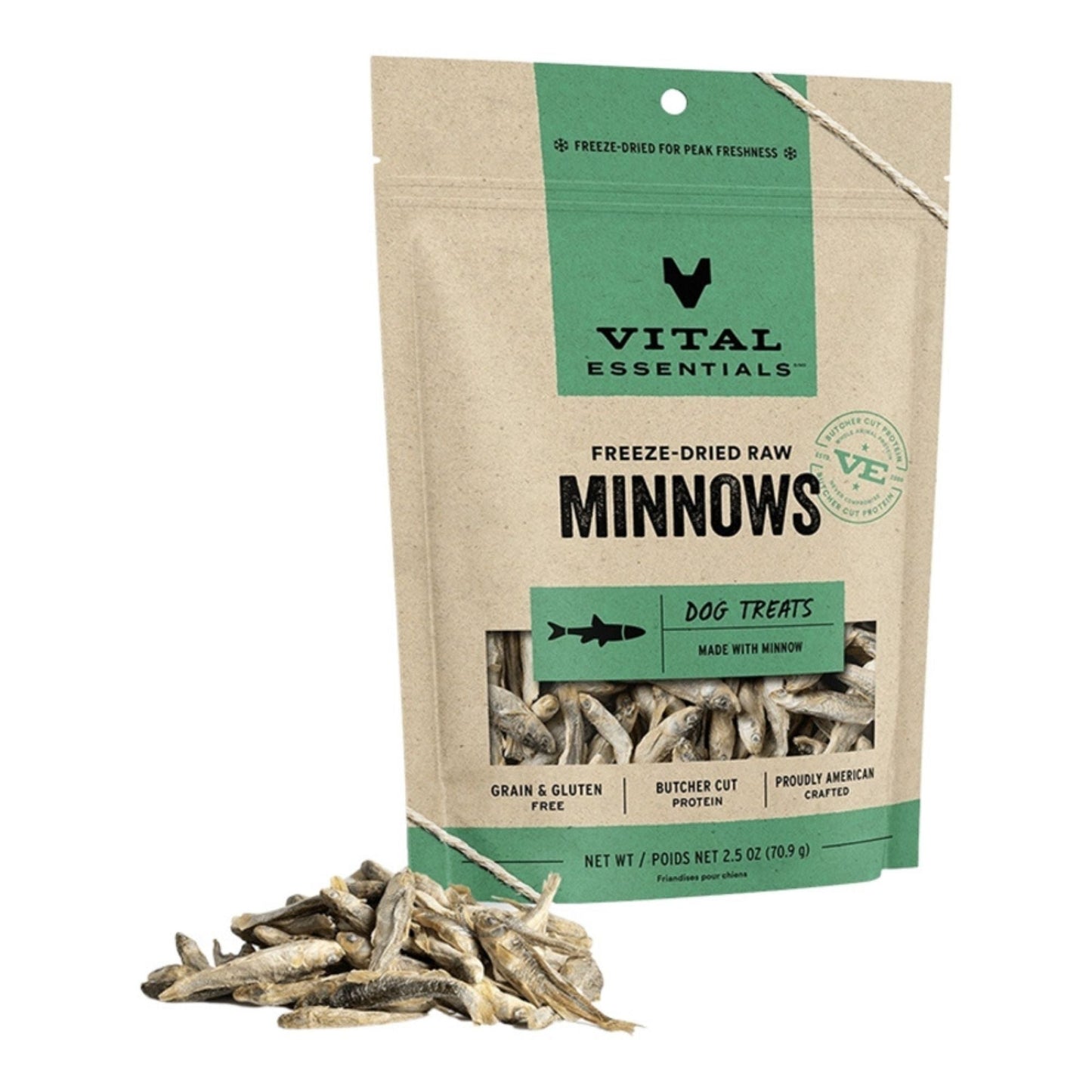 Vital Essentials Dog Freeze-Dried Grain Free Minnows Treats 2.5oz.