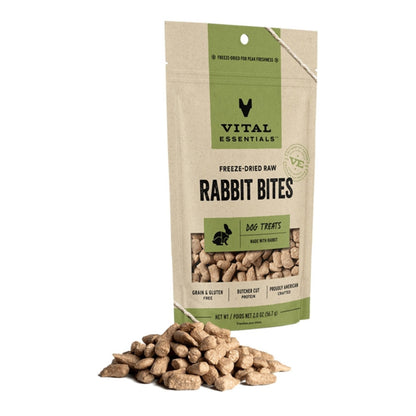 Vital Essentials Dog Freeze-Dried Treat Bites Rabbit 5oz.