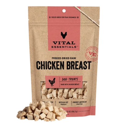 Vital Essentials Dog Freeze-Dried Raw Grain Free Chicken Breast Treats 3.75oz.