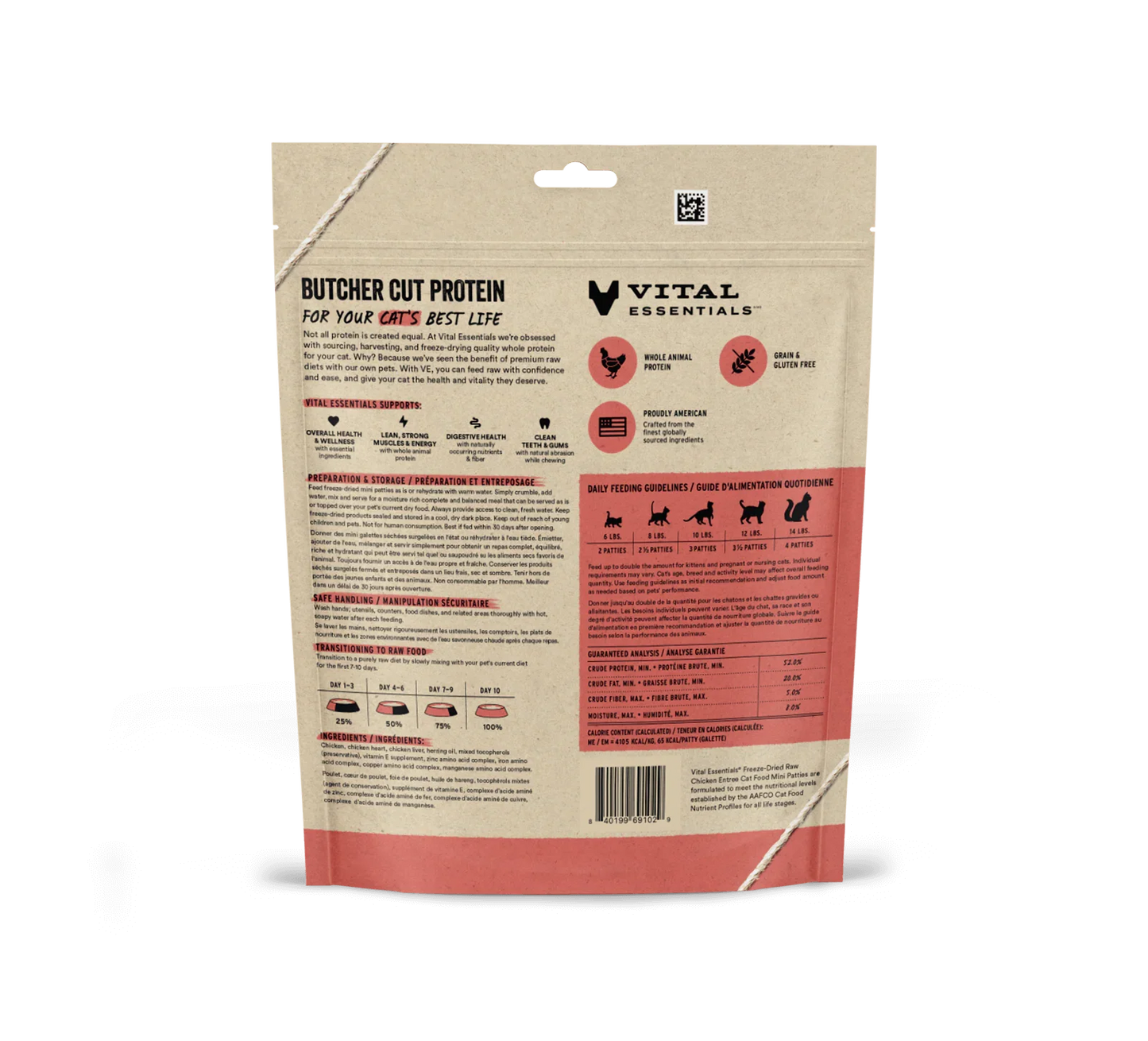 Vital Essentials Cat Freeze Dried Mini Patties Chicken 3.75oz. Default Title
