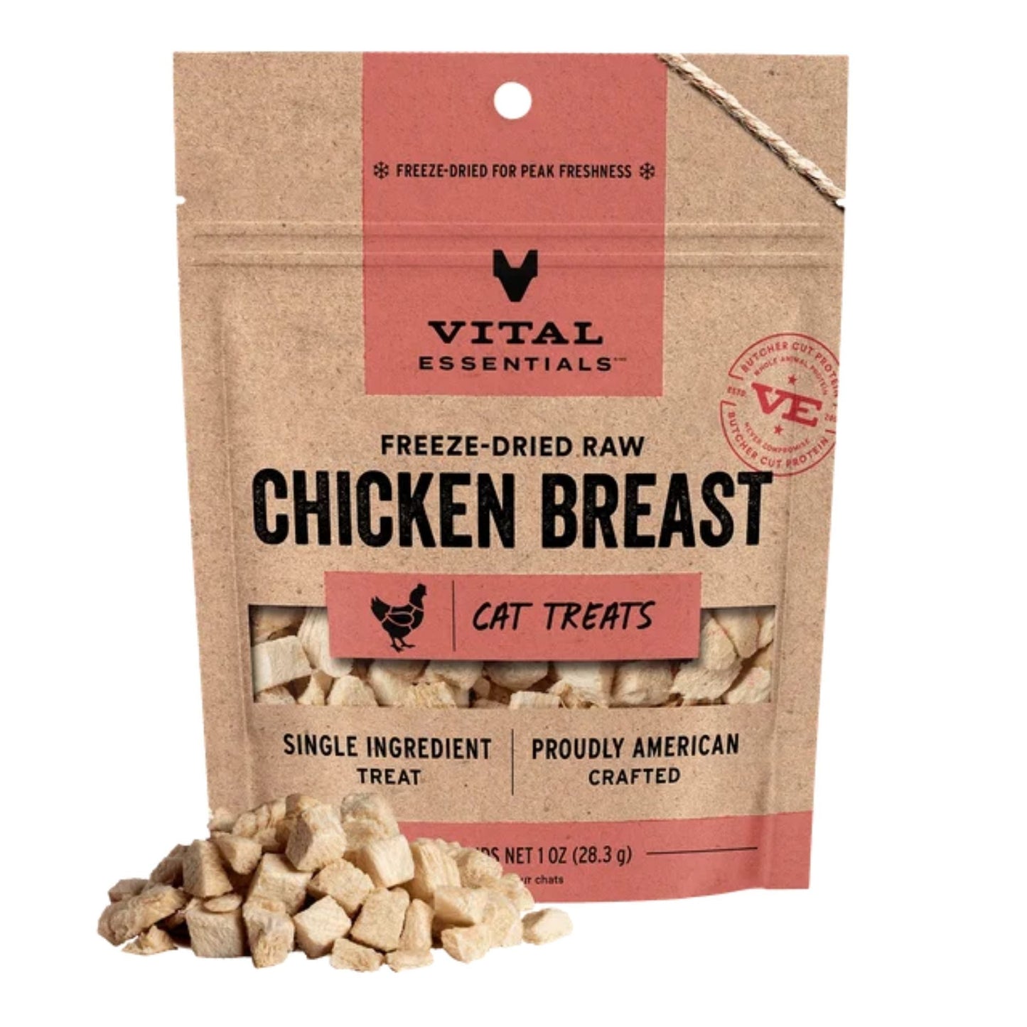 Vital Essentials Cat Freeze-Dried Grain Free Chicken Breast Treats 1oz.