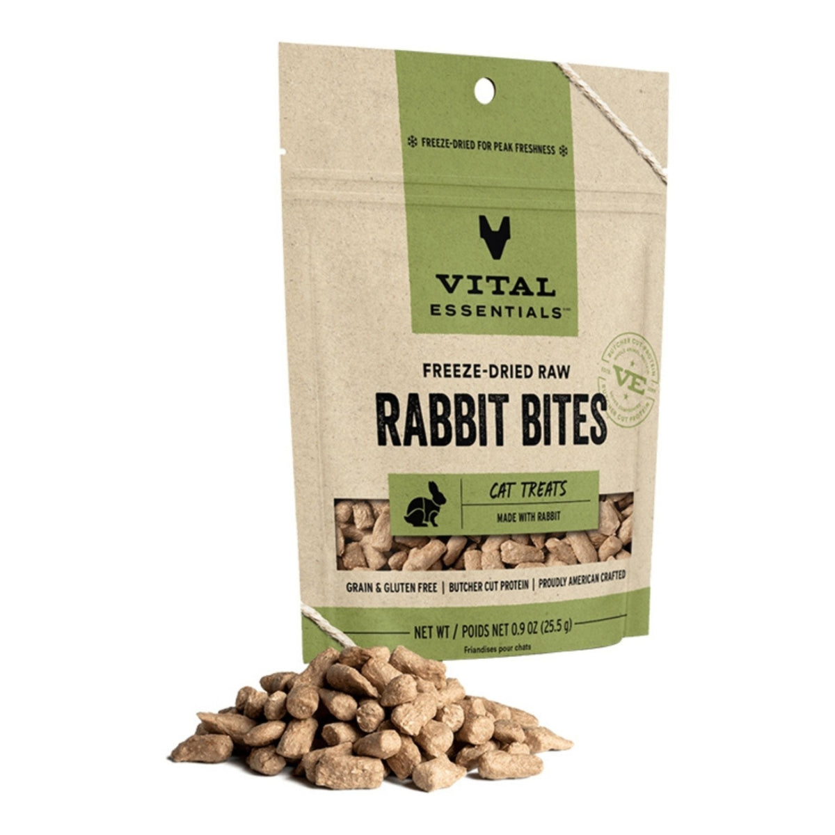 Vital Essentials Cat Freeze-Dried Treat Bites Rabbit 0.9oz.