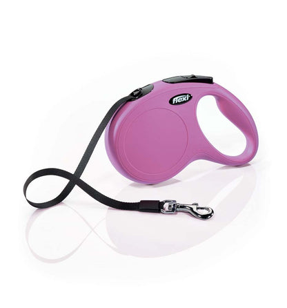 Flexi Classic Retractable Tape Dog Leash Pink 16 ft Medium