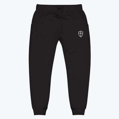 Cross Shield Fleece Sweatpants with Embroidered Design