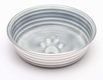 Loving Pets Dog Bowl Paw Print Grey Medium