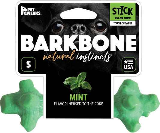 Pet Qwerks  Dinosaur Barkbone Breath Stick Mint Small