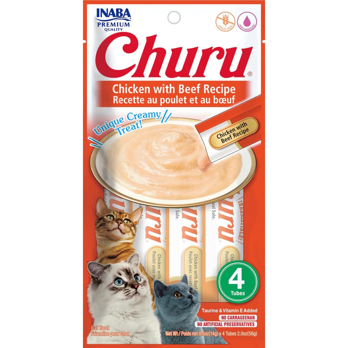 Inaba Cat Churu Puree Chicken Beef 2Oz-6Ct