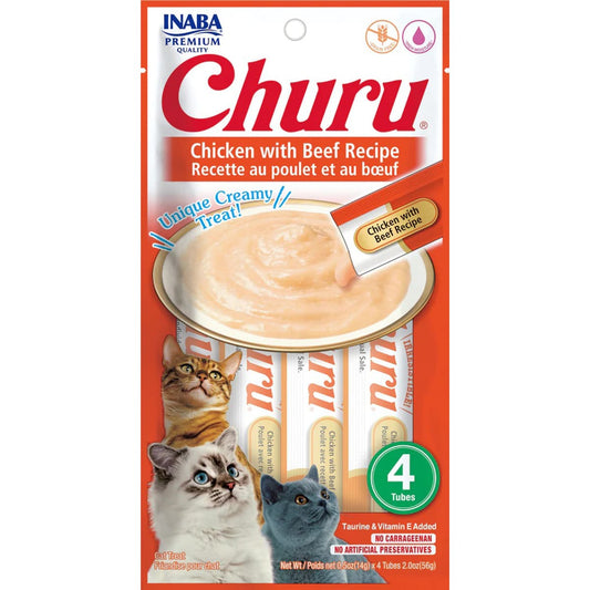 Inaba Cat Churu Puree Chicken Beef 2Oz-6Ct