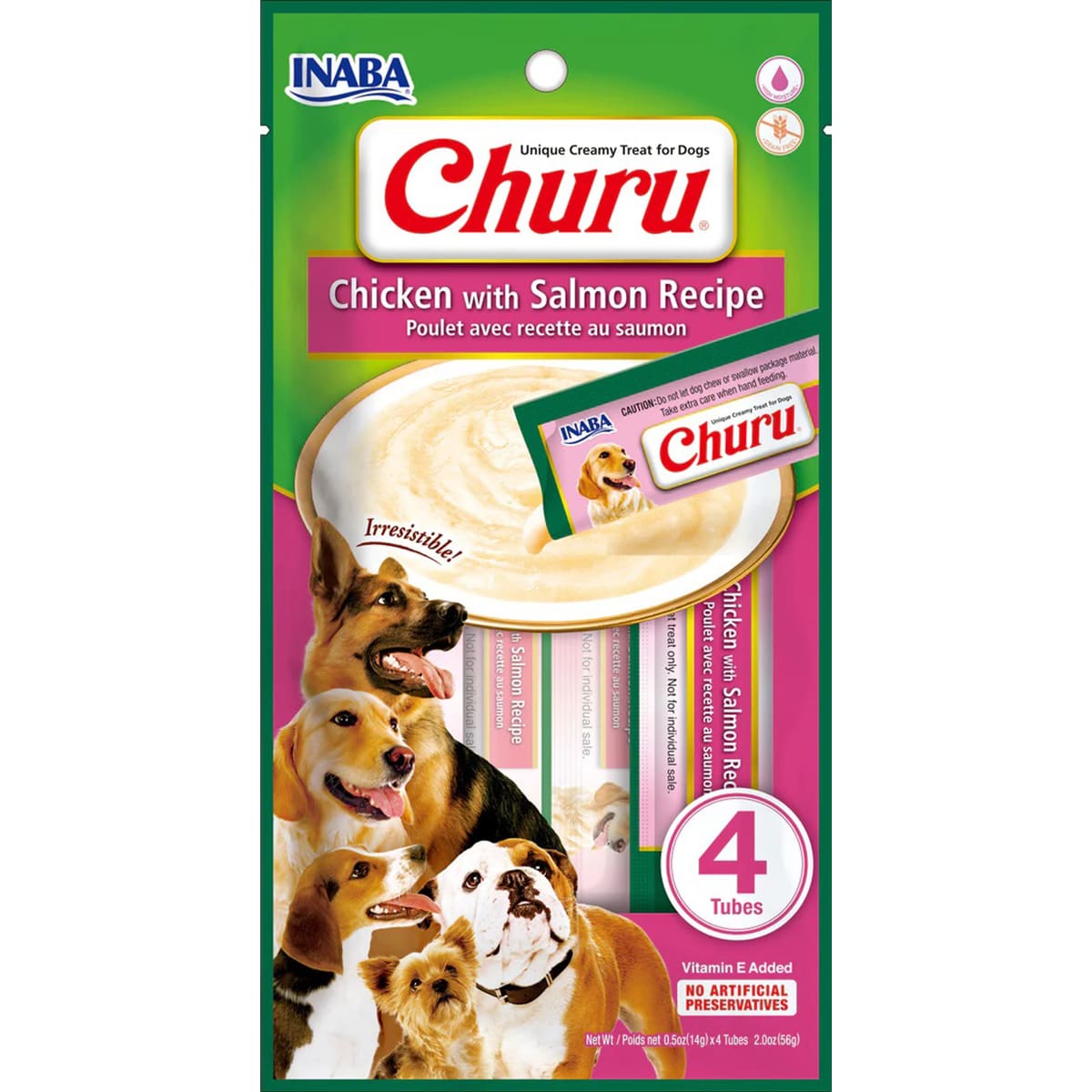 Inaba Dog Churu Tubes Chicken Salmon 2oz. (6 Count)