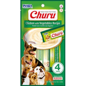 Inaba Dog Churu Tubes Chicken Vegetables 6Ct-2Oz