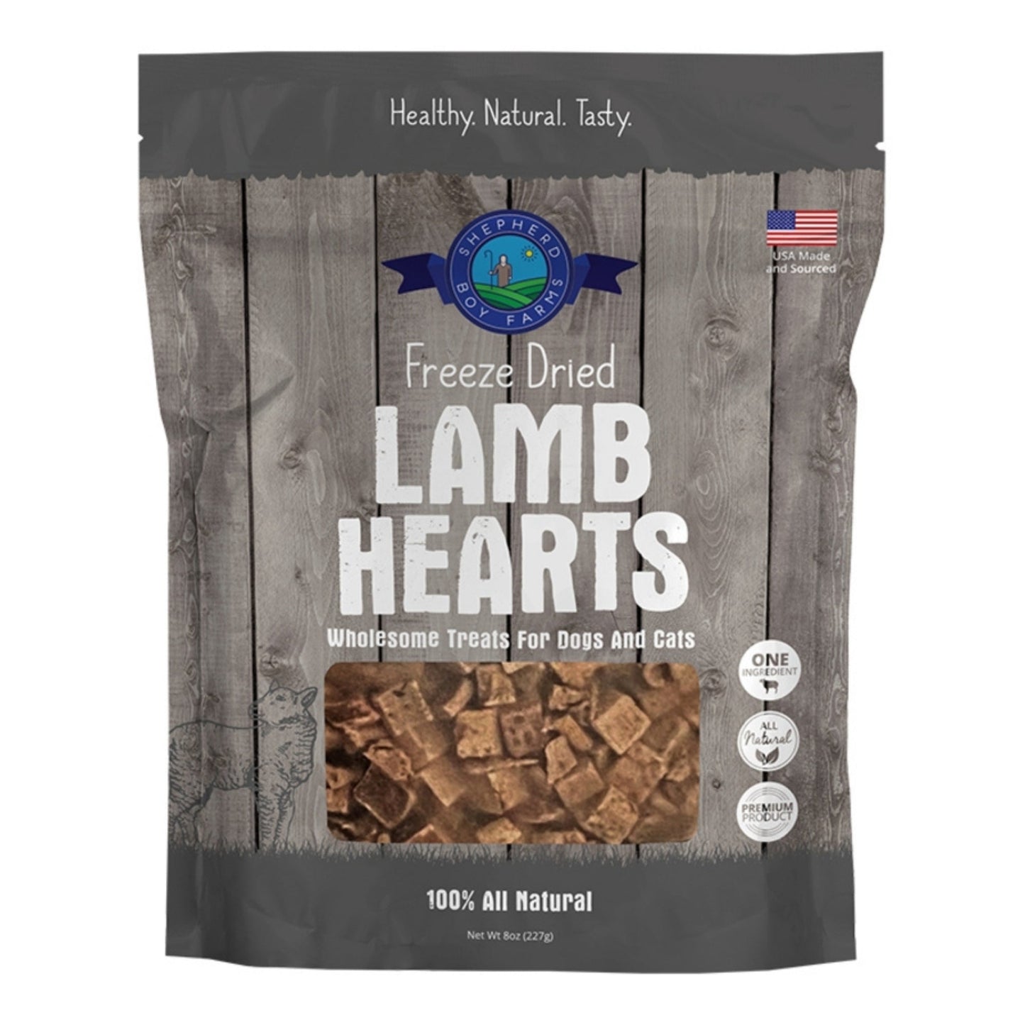 Shepherd Boy Farms Dog & Cat Freeze-Dried Lamb Heart 8oz.