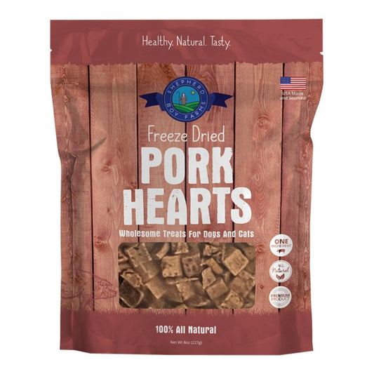 Shepherd Boy Farms Dog & Cat Freeze-Dried Pork Heart 8oz.