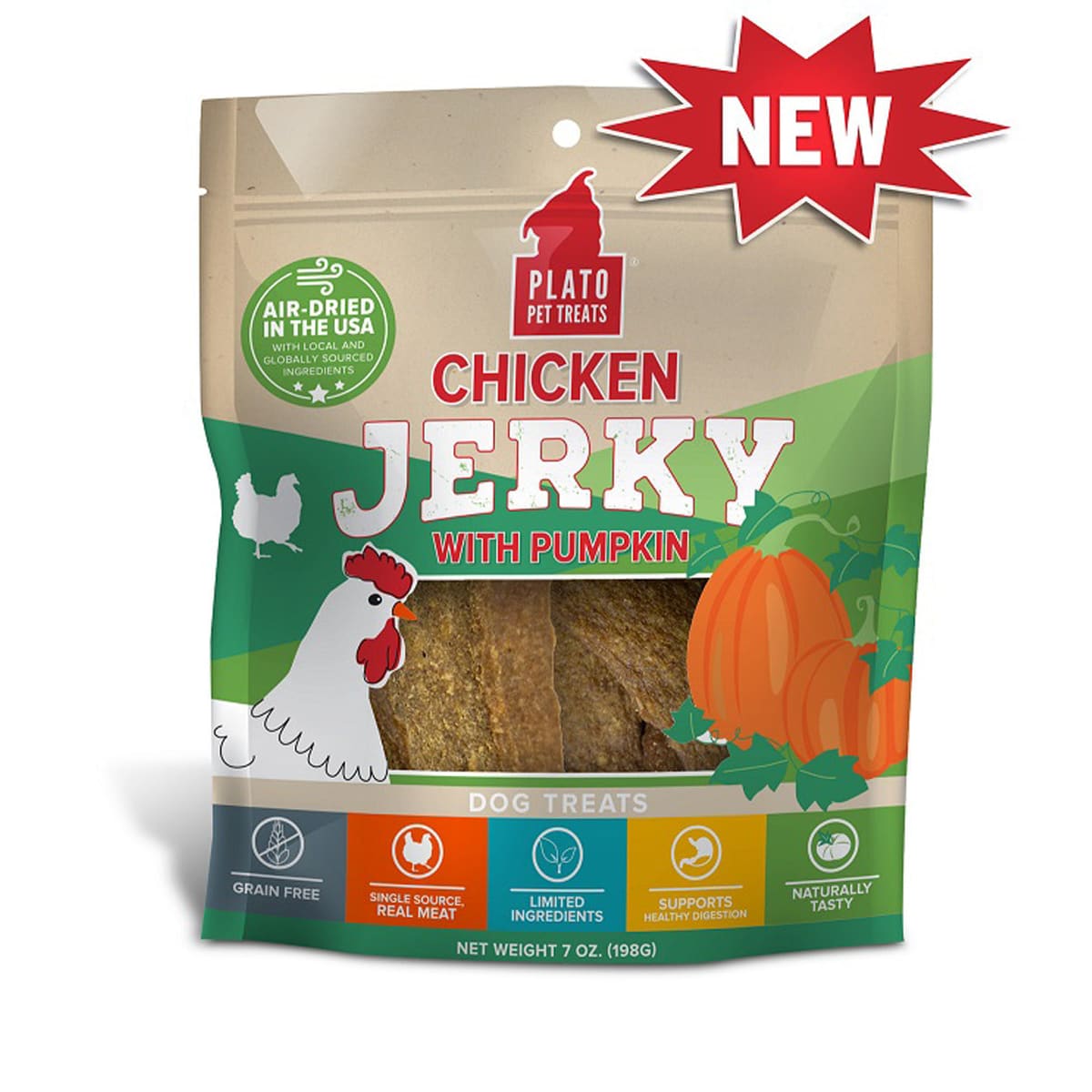 Plato Dog Jerky Chicken With Pumpkin 7oz.